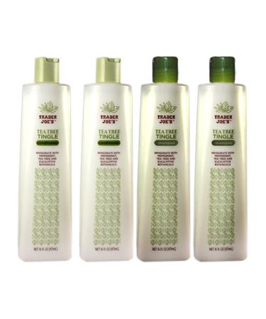 Trader Joe's Tea Tree Tingle Moisturizing Shampoo & Conditioner 4 Pack (2 Each) - CRUELTY FREE