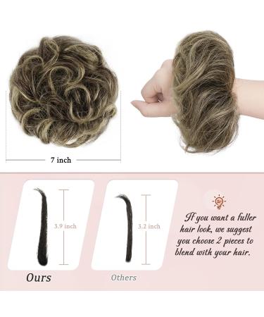 100% Real Hair Scrunchies for Women - RUWISS Informal Hair Part Rose Dot Dark Blonde | International Shipping Available - Buy Online on GoSupps.com