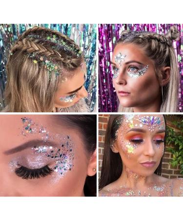 Body Glitter Gel Sequins Glitter Chunky Liquid Eyeshadow Glitter Cosmetic Glitter Face and Body Gel Sparkling Festival Party Lotion Glitter for Face Body Eye Hair Makeup DIY Art (Green) Chunky Glitter 109 Green - Buy Online on GoSupps.com