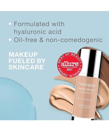 Neutrogena Hydro Boost Hydrating Tint Foundation 40 Nude 1 Fl Oz - Oil-Free & Moisturizing Formula with Hyaluronic Acid - Non-Comedogenic Liquid Makeup - Buy Online on GoSupps.com