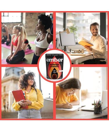 Ember Energy Chews with L Theanine - Sour Peach | 4ct - Energizing Snack for Focus & Relaxation | Buy Internationally - Buy Online on GoSupps.com