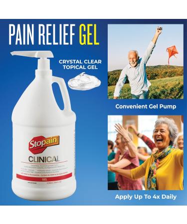 Stopain Pain Relief Clinical Gel Gallon Made in USA Maximum Performance Pain Relief with 10% Menthol plus Glucosamine for Muscle Aches Joint Pain and Arthritis - Buy Online on GoSupps.com
