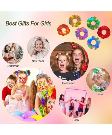 Anglecai LED Hair Scrunchies - 10 Colors Light Up Hair Bands with 3 Modes | Glow in the Dark Elastic Hair Ties for Women Girls - Buy Online on GoSupps.com