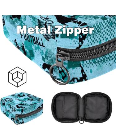 Portable Women's Binding-Up Bags | Menstrual Cup Pocket & Pads | Teenage Girls Tampon Bag | Sports Football Pattern | Blue - Buy Online on GoSupps.com