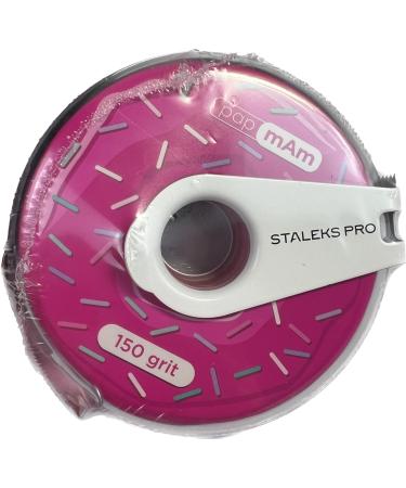 Staleks White 150 Grit Nail File 80 Files in a roll Replaceable Metal Base Special Clip for Easy Division