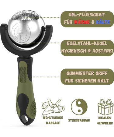 M.S.Lemberg Massage Roller with Handle - Heat & Cold Massage Ball for Relaxation & Wellness - Fascia Rod & Device Tool for Face Neck Back - Ideal Gift - Buy Online on GoSupps.com