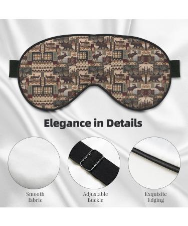Rustic Lodge Bear Eye Mask | Soft Adjustable Sleep Mask for Men & Women | Comfortable Nighttime Eye Covers - Buy Online on GoSupps.com