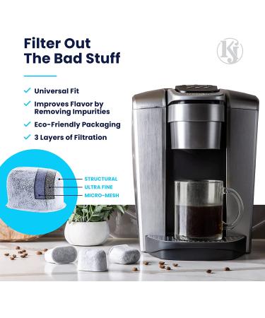 K&J Charcoal Water Filter Pods - 12-Pack Keurig Compatible Filters for Coffee Maker - Replacement for Keurig 2.0 and Older Models - 12 Count - Buy Online on GoSupps.com