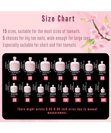 NOVO OVO Fake Toe Nail Tips - 360Pcs Soft Gel Toenail Extensions - Light Pink French Tips - DIY Full Cover Matte False Nails - 15 Sizes - Buy Online on GoSupps.com