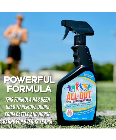 All-Out Sports Odor Eliminator Spray & Deodorizer | 24 oz for Smelly Gear Gloves Hats Helmets | Best Fresh Scent Formula | International Shipping Available - Buy Online on GoSupps.com