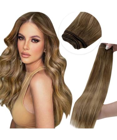 LAAVOO Extensions Real Hair Sewing for Sewing Balayage Brown Real Hair Extensions Tress Light Brown Ombre Golden Blond Sew in Weft Hair Extensions Remy 35cm 80g #8/16/8 35cm 1.35 #8/16/8 - Buy Online on GoSupps.com