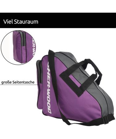 SHERWOOD Ice Skate Bag Premium Inline Skate Bag for Adults & Children | Perfect for Ice Hockey & Roller Skates Stylish Purple Design - Buy Online on GoSupps.com
