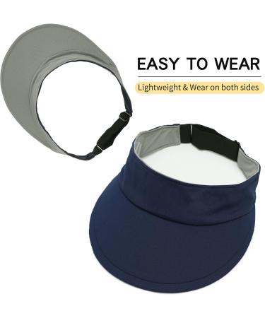 SAITAG Visor Cap - Adjustable Unisex Sunshield Flexible & Foldable Fashion Sun Visor for Golf Tennis Cycling & Fishing - S-L Sapphire - Buy Online on GoSupps.com