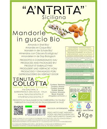  A'Ntrita A'Ntrita - Organic Almonds in Shell 5 kg - 100% Italian - Produced in Sicily - Buy Online on GoSupps.com
