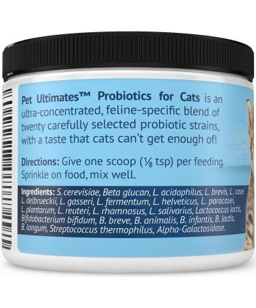 Pet Ultimates 20-Species Probiotics for Cats - Treat Diarrhea, Vomiting & Antibiotic Recovery - Enhance Digestion, Vitality - Cat Health Supply (44g) - Buy Online on GoSupps.com