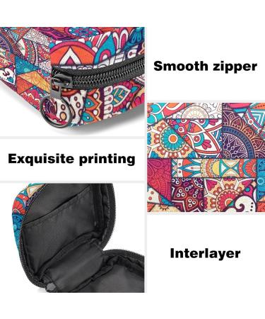 Mandala Bohemian Sanitary Napkin Storage Bag | Portable Menstrual Cup Pocket with Zipper for Teenage Girls & Women - Buy Online on GoSupps.com