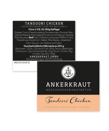 Ankerkraut Tandoori Chicken Spice Mix - Authentic 85g Cork Glass | Perfect for Chicken Dishes - International Shipping Available - Buy Online on GoSupps.com