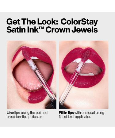REVLON ColorStay Satin Ink Crown Jewels Liquid Lipstick - Regal Ruby 0.17 Fl Oz | Longlasting, Waterproof, Moisturizing Formula - Buy Online on GoSupps.com