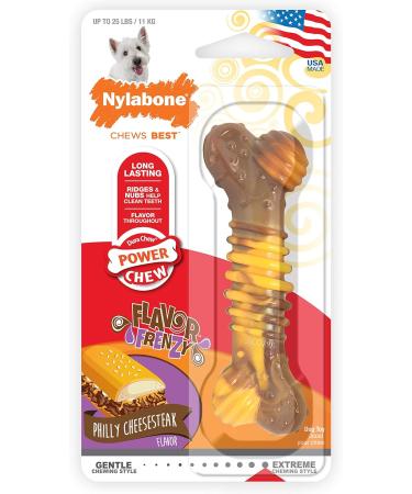 Buy Nylabone Flavor Beef and Cheese Bone - Small Brown & Yellow | International Shipping Available - Buy Online on GoSupps.com