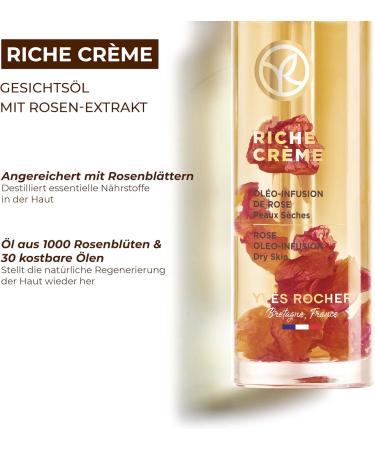  Yves Rocher Yves Rocher Riche Cr me Facial Oil with Rose Extract | Intensive Concentrate for Mature Skin | Nourishing Skin Care | Face Oil Women for Cell Renewal - Buy Online on GoSupps.com