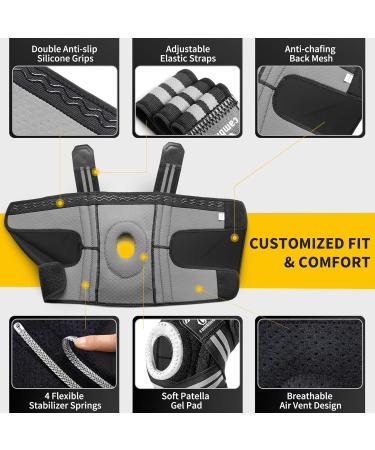 Buy CAMBIVO Knee Brace for Pain Relief | Adjustable Compression Support for Men & Women | Side Stabilizers for Gym & Running - Buy Online on GoSupps.com