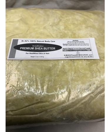 5Lbs Pure African White Ivory Shea Butter - 100% Natural Virgin RAW Organic Grade A Unrefined from Ghana - Skin, Hair, and Scalp Beauty Care - Non GMO - by GREENandORGANIC - Buy Online on GoSupps.com
