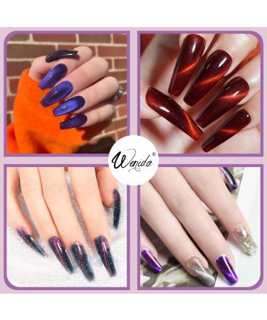 Wenida Cat Eye Glitter Nail Extension Gel Kit - 6 Colors Nail Builder Gel Set for DIY Manicure Art - 0.53 Ounce (Pack of 6) - Buy Online on GoSupps.com