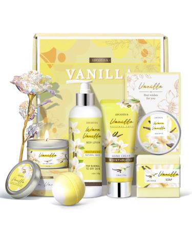Gifts for Women Birthday Gifts for Women Bath and Body Gifts Set Vanilla Spa Gift for Self Care Thank you Relaxing Bath Sets for Mom Girlfriend Sister Female Friends Coworker Vanilla Birthday Gift