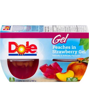 Dole Fruit Bowls Peaches In Strawberry Gel Healthy Snack 123 g 4 Cups Peaches in Strawberry Gel 123g (Pack of 4) - Buy Online on GoSupps.com