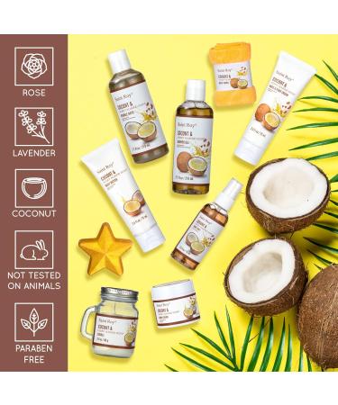 Coconut & Honey Almond Beauty Gift Set - Large Luxury Bath and Body Spa Kit for Home Pampering - Perfect Mother's Day Gift - Buy Online on GoSupps.com