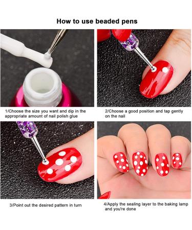 Doryum 5Pcs Nail Dotting Pen Dotting Painting Pen Polish Carving Tool Nail Art Dotting Tool Nail Polish Paint Manicure Dot Nail Art Set for Gel Polish Decoration - Buy Online on GoSupps.com
