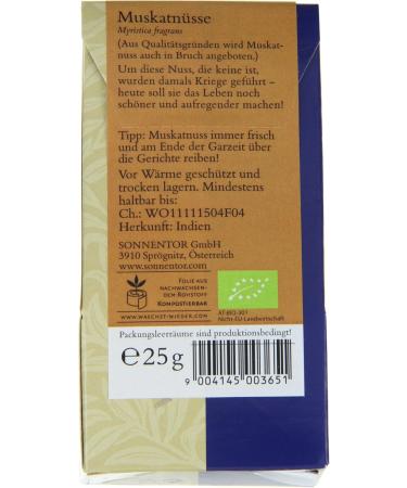  Sonnentor Sonnentor Nutmeg 1 Pack (1 x 25 g) - Organic - Buy Online on GoSupps.com