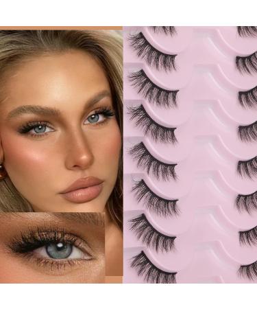 FANXITON 3D Half Lashes - Natural Look Wispy Cat Eye Faux Mink - 10 Pairs Fluffy Soft 15MM Short False Eyelashes - Buy Online on GoSupps.com