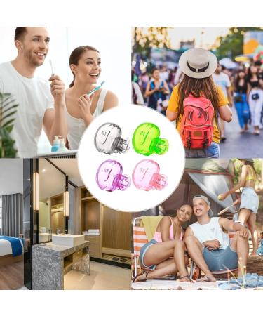 Travel Toothbrush Head Covers - 4 Pack Protective Caps for Travel Camping & Household | Toothbrush Pod Case in Gray Green Purple & Pink - Buy Online on GoSupps.com