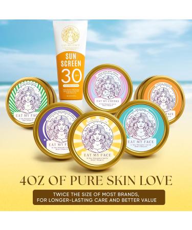 Eat My Face Grass-Fed Tallow Night Cream & Mineral Sunscreens SPF 30 Organic Face Moisturizer Reef-Safe & Non-Toxic Sun Protection Anti-Aging Skincare for Men & Women - Buy Online on GoSupps.com