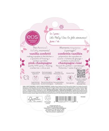 EOS Limited Edition Holiday Lip Balm Raspberry Cloud & Blackberry Bellini All-Day Moisture Made for Sensitive Skin 0.14 oz 2-Pack Clear - Buy Online on GoSupps.com