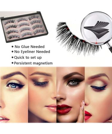 Magnetic Eyelashes 3D Magnetic Lashes No Glue Needed Magnetic Eyelashes with Applicator False Eyelashes Magnetic Reusable Magnetic Eyelashes Natural Look Magnetic Eyelashes without Eyeliner 3 Pairs - Buy Online on GoSupps.com