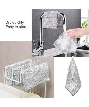 5 Pack Wire Dishwashing Rags Dual Layer Wire Dishwashing Rags Multipurpose Wire Dishwashing for Wet and Dry Non-Scratch Wire Dish Cloths Kitchen Wire Dishcloth Cleans for Dishes Sinks Stove Tops Duallayer - Buy Online on GoSupps.com