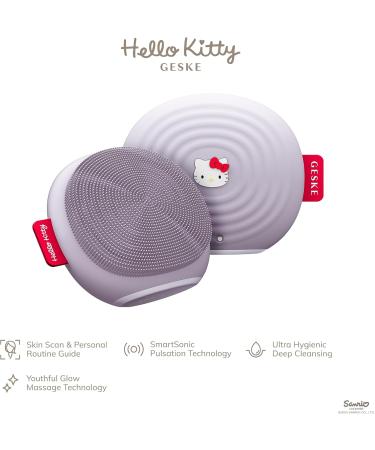 Geske x Hello Kitty SmartAppGuided Sonic Facial Brush | 4-in-1 Electric Face Cleaning Brush for Gentle Skincare | Purple | Best Skin Cleaning Tool - Buy Online on GoSupps.com