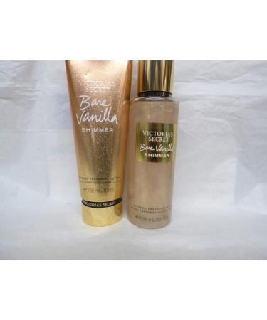 Victoria Secret Bare Vanilla Shimmer Mist Lotion Set Duo Bundle packaging may vary