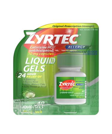 Zyrtec Allergy Liquid Gels 24 Hour 40 Count (Pack of 2)