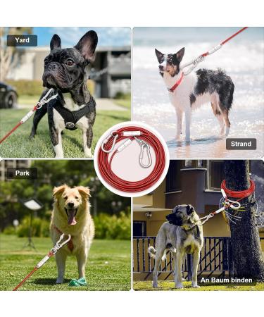 Durable 9M Red Tie-Out Leash for Dogs | Adjustable Yard Leash - Ideal for Large and Small Dogs | Shop Internationally! - Buy Online on GoSupps.com