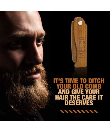 Folding Wooden Comb - 100% Solid Beech Wood - Fine Tooth Pocket Sized Comb for Men - Travel Friendly Hair Brush - Buy Online on GoSupps.com