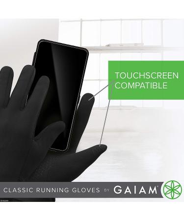 Gaiam Women's Classic Touchscreen Running Gloves - Lightweight Winter Gear (Black, S/M) - Buy Online on GoSupps.com