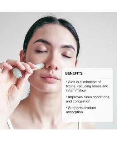 Natural Anti-Aging Jade Face Roller - Wrinkle Remover & Puffiness Reducer | Mini Therapy Treatment for Fine Lines and Neck Slimming - Buy Online on GoSupps.com