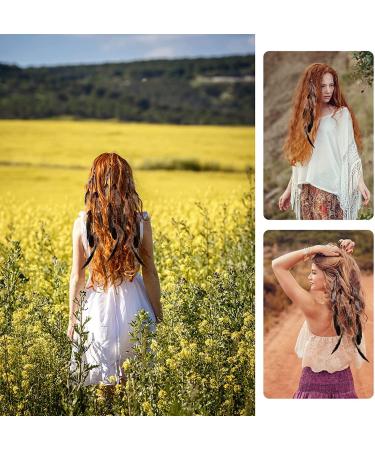 MWOOT 4Pcs Feather Hair Clips Boho Extensions - Handmade Festival Hair Accessories for Women - Buy Online on GoSupps.com