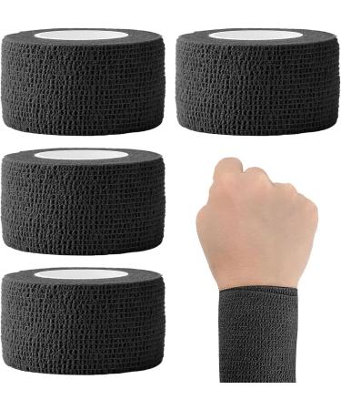 Shop 4 PCS Self Adhesive Bandage Wrap - Breathable Elastic Vet Wrap for Dogs & Sports | Ankle Sprains Protection - 177*1 inch Black - Buy Online on GoSupps.com