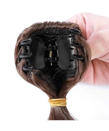 Ponytail Extension - Bubble Ponytail Brooch Hair Piece with Clip | 18 (45cm) 90g Realistic Hair in White & Brown - International Shipping Available - Buy Online on GoSupps.com