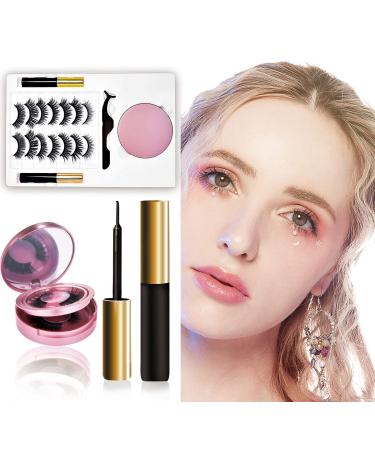 Magnetic Eyelashes with 9 Pairs 3D 5D Long Lasting Magnetic Eyelashes with 2 Tubes of Magnetic and Eyelash mirror Best Magnetic for Magnetic Lashes Kit Easy to Wear