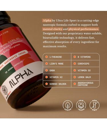 Ultra Life Sport Alpha Nootropic & VITA Woman Multivitamin Bundle Brain & Body Support Memory Focus Mushrooms B Vitamins D3 K2 Vegan Women s Daily Supplement (30 Capsules Each) - Buy Online on GoSupps.com